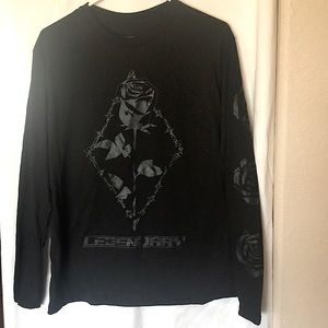 Fresh laundry legendary long sleeve shirt w/ Rose design on front & left sleeve